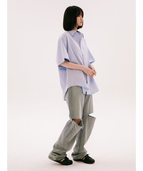 YALE（イェール）の「[ONEMILE WEAR] BIG OXFORD SMALL ARCH SS SHIRT PURPLE（シャツ/ブラウス・レディース・その他・LARGE/MEDIUM/X-LARGE）」の12枚目の写真