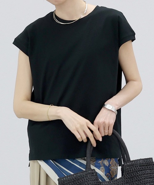 Aletta vita(アレッタビータ)の「綿天竺フレンチカットソー(Tシャツ/カットソー・レディース・ブラック/ブルー/オフホワイト・M)」の14枚目の写真