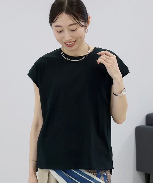 Aletta vita(アレッタビータ)の「綿天竺フレンチカットソー(Tシャツ/カットソー・レディース・ブラック/ブルー/オフホワイト・M)」の17枚目の写真
