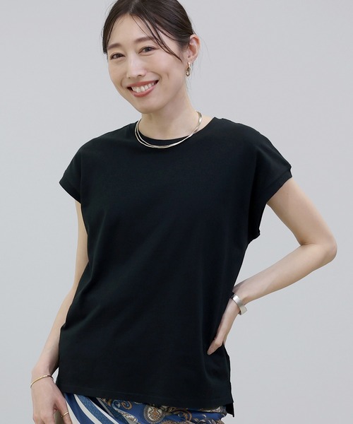 Aletta vita(アレッタビータ)の「綿天竺フレンチカットソー(Tシャツ/カットソー・レディース・ブラック/ブルー/オフホワイト・M)」の18枚目の写真