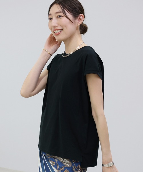 Aletta vita(アレッタビータ)の「綿天竺フレンチカットソー(Tシャツ/カットソー・レディース・ブラック/ブルー/オフホワイト・M)」の19枚目の写真