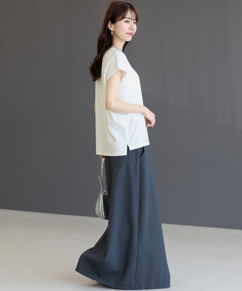 Aletta vita(アレッタビータ)の「綿天竺フレンチカットソー(Tシャツ/カットソー・レディース・ブラック/ブルー/オフホワイト・M)」の10枚目の写真