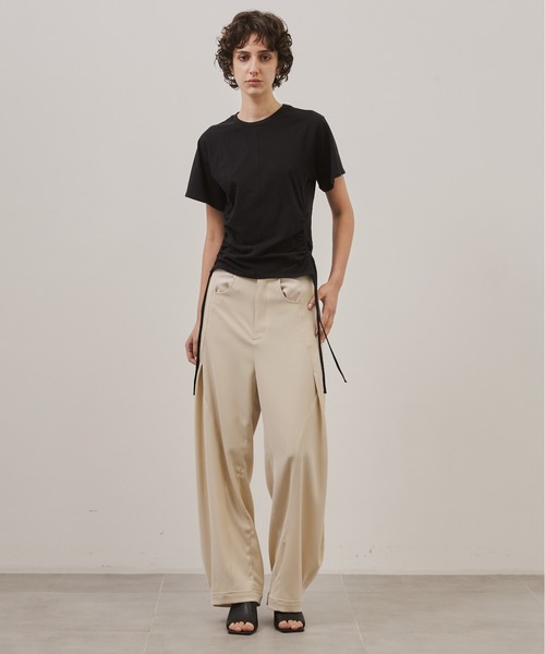 CITY TOKYO(シティトウキョウ)の「【CITY TOKYO/シティートウキョウ】Side Drawstring Tee/サイドドローストリングTシャツ(Tシャツ/カットソー・レディース・ブラック/ホワイト・FREE)」の16枚目の写真