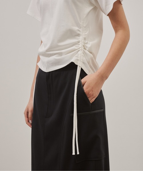 CITY TOKYO(シティトウキョウ)の「【CITY TOKYO/シティートウキョウ】Side Drawstring Tee/サイドドローストリングTシャツ(Tシャツ/カットソー・レディース・ブラック/ホワイト・FREE)」の12枚目の写真