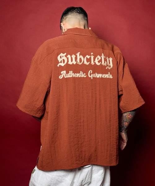Subciety(サブサエティ)の「Classic chain embroidered shirt(シャツ/ブラウス・メンズ・オレンジ/ブラック/ホワイト・X-LARGE/LARGE/MEDIUM/SMALL)」の21枚目の写真
