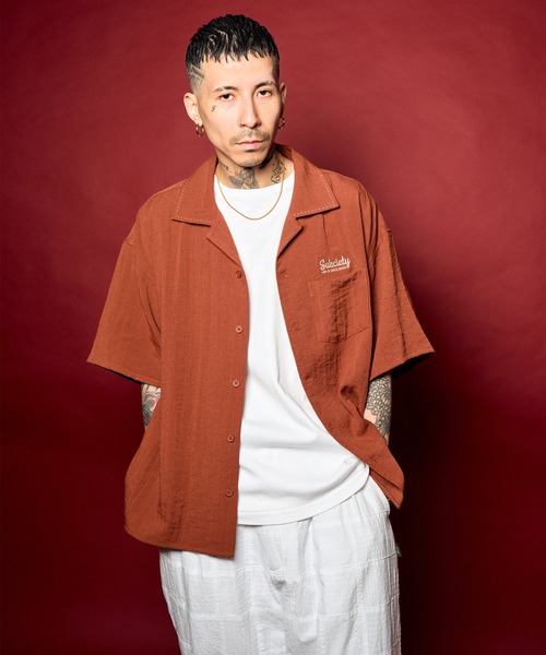 Subciety(サブサエティ)の「Classic chain embroidered shirt(シャツ/ブラウス・メンズ・オレンジ/ブラック/ホワイト・X-LARGE/LARGE/MEDIUM/SMALL)」の19枚目の写真