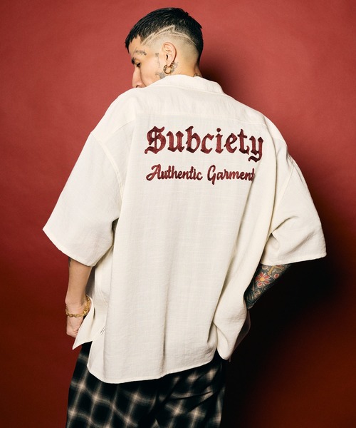 Subciety(サブサエティ)の「Classic chain embroidered shirt(シャツ/ブラウス・メンズ・オレンジ/ブラック/ホワイト・X-LARGE/LARGE/MEDIUM/SMALL)」の10枚目の写真