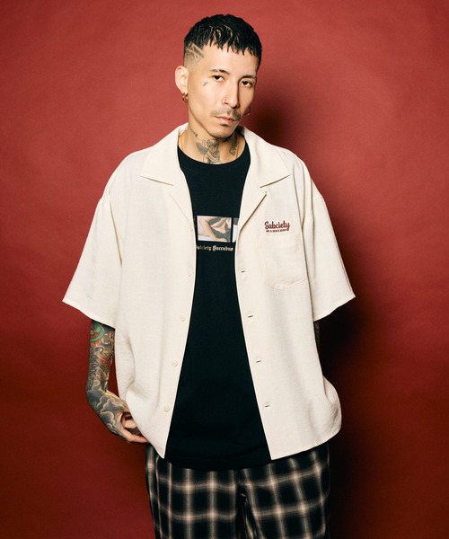 Subciety(サブサエティ)の「Classic chain embroidered shirt(シャツ/ブラウス・メンズ・オレンジ/ブラック/ホワイト・X-LARGE/LARGE/MEDIUM/SMALL)」の8枚目の写真