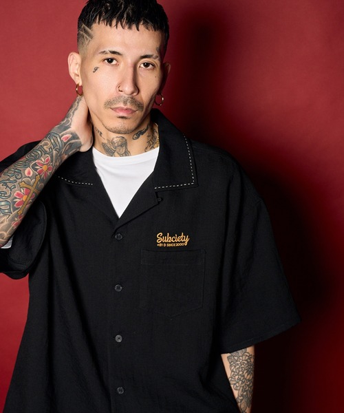 Subciety(サブサエティ)の「Classic chain embroidered shirt(シャツ/ブラウス・メンズ・オレンジ/ブラック/ホワイト・X-LARGE/LARGE/MEDIUM/SMALL)」の15枚目の写真
