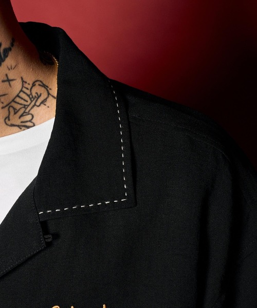 Subciety(サブサエティ)の「Classic chain embroidered shirt(シャツ/ブラウス・メンズ・オレンジ/ブラック/ホワイト・X-LARGE/LARGE/MEDIUM/SMALL)」の14枚目の写真