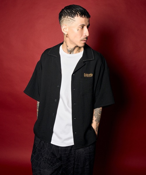 Subciety(サブサエティ)の「Classic chain embroidered shirt(シャツ/ブラウス・メンズ・オレンジ/ブラック/ホワイト・X-LARGE/LARGE/MEDIUM/SMALL)」の12枚目の写真