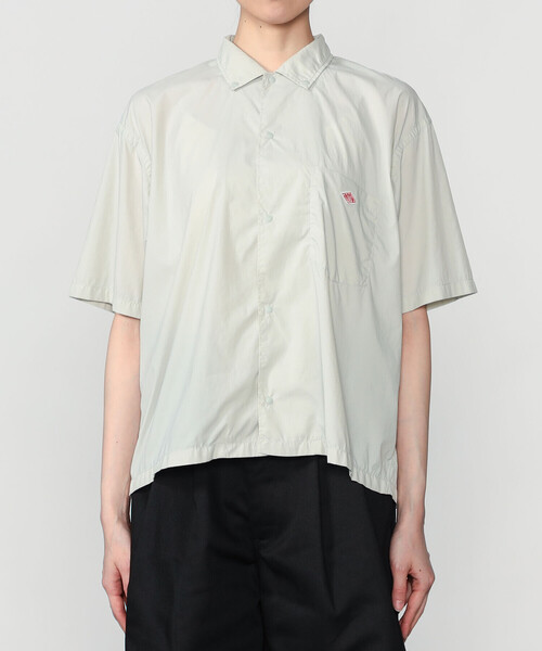 DANTON(ダントン)の「DANTON |〈別注〉ナイロンタイプライター プランサーボタンダウン半袖シャツ WOMEN(シャツ/ブラウス・レディース・ダークネイビー/グレー系その他・36)」の4枚目の写真