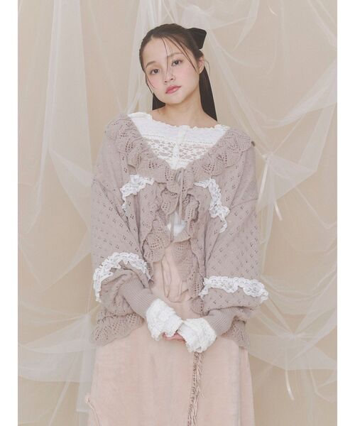 merry jenny(メリージェニー)の「カットレーストップス(Tシャツ/カットソー・レディース・オフホワイト/アイボリー/ブラック・FREE)」の6枚目の写真