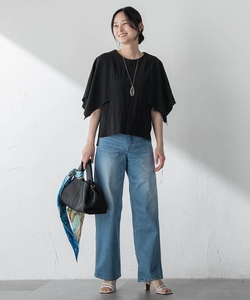 LAUTREAMONT(ロートレアモン)の「ハンカチーフスリーブブラウス(シャツ/ブラウス・レディース・ライトブルー/ホワイト/ブラック・9号)」の17枚目の写真