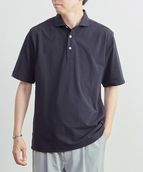 MEN'S MELROSE(メンズメルローズ)の「ソロナテックカノコ半袖ポロシャツ(一部WEB限定カラー ) | ストレッチ / 速乾(ポロシャツ・メンズ・ブルー/ネイビー/グレー/グリーン/ホワイト・5/4/3)」の5枚目の写真