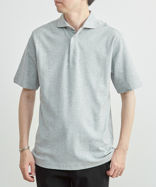 MEN'S MELROSE(メンズメルローズ)の「ソロナテックカノコ半袖ポロシャツ(一部WEB限定カラー ) | ストレッチ / 速乾(ポロシャツ・メンズ・ブルー/ネイビー/グレー/グリーン/ホワイト・5/4/3)」の3枚目の写真