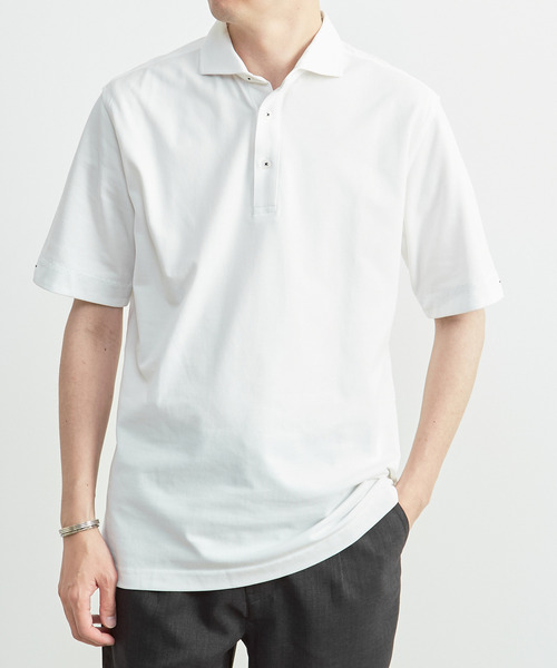 MEN'S MELROSE(メンズメルローズ)の「ソロナテックカノコ半袖ポロシャツ(一部WEB限定カラー ) | ストレッチ / 速乾(ポロシャツ・メンズ・ブルー/ネイビー/グレー/グリーン/ホワイト・5/4/3)」の2枚目の写真
