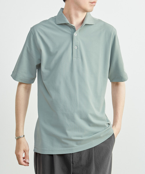 MEN'S MELROSE(メンズメルローズ)の「ソロナテックカノコ半袖ポロシャツ(一部WEB限定カラー ) | ストレッチ / 速乾(ポロシャツ・メンズ・ブルー/ネイビー/グレー/グリーン/ホワイト・5/4/3)」の4枚目の写真