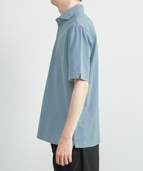 MEN'S MELROSE（メンズメルローズ）の「ソロナテックカノコ半袖ポロシャツ（一部WEB限定カラー ）（ポロシャツ・メンズ・ブルー・5/4）」の3枚目の写真