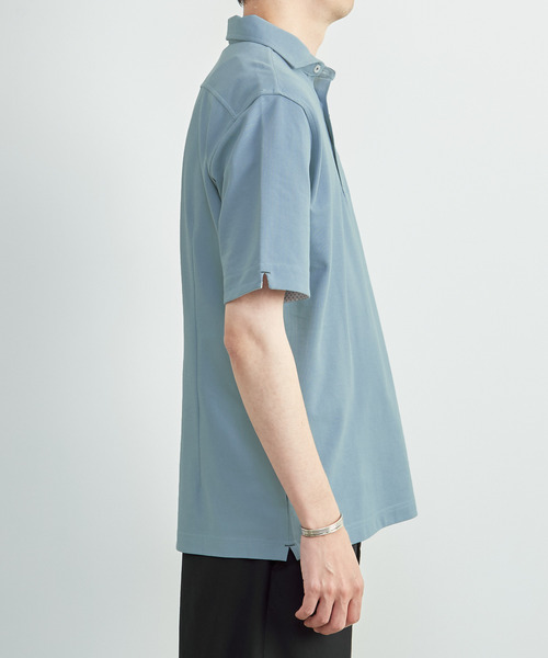 MEN'S MELROSE（メンズメルローズ）の「ソロナテックカノコ半袖ポロシャツ（一部WEB限定カラー ）（ポロシャツ・メンズ・ブルー・5/4）」の5枚目の写真