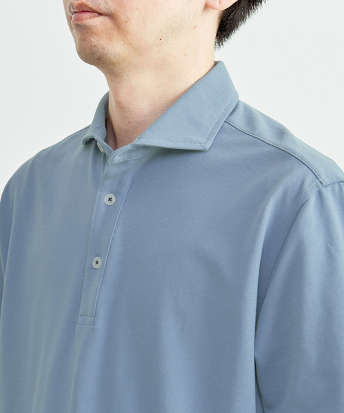 MEN'S MELROSE（メンズメルローズ）の「ソロナテックカノコ半袖ポロシャツ（一部WEB限定カラー ）（ポロシャツ・メンズ・ブルー・5/4）」の6枚目の写真