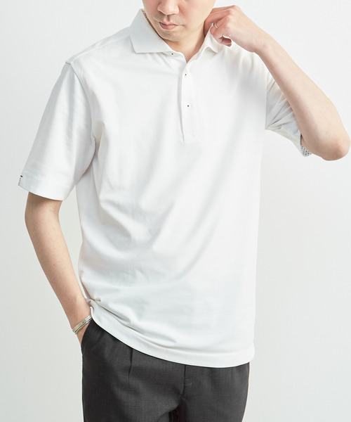 MEN'S MELROSE（メンズメルローズ）の「ソロナテックカノコ半袖ポロシャツ（一部WEB限定カラー ）（ポロシャツ・メンズ・ブルー・5/4）」の15枚目の写真