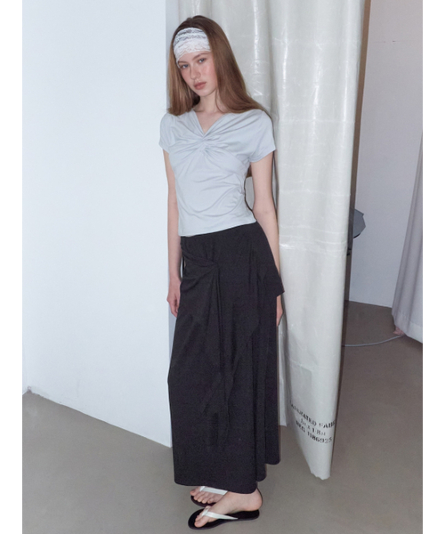 ETMON(エトモン)の「2-Way Tie Long Skirt, Black(スカート・レディース・その他・F)」の4枚目の写真