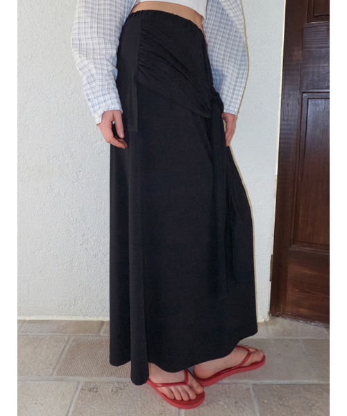 ETMON(エトモン)の「2-Way Tie Long Skirt, Black(スカート・レディース・その他・F)」の5枚目の写真