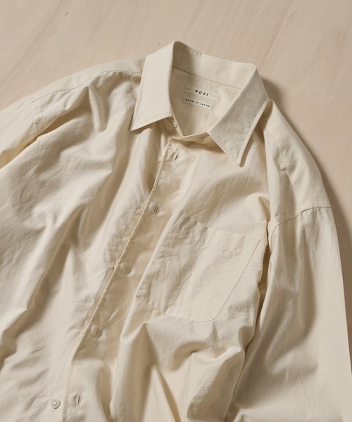 FUJI(フジ)の「【FUJI/フジ】SILK COTTON STANDARD SHIRT(シャツ/ブラウス・メンズ・ブラウン/アイボリー・5/4)」の3枚目の写真