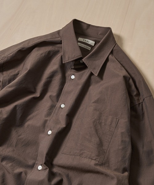 FUJI(フジ)の「【FUJI/フジ】SILK COTTON STANDARD SHIRT(シャツ/ブラウス・メンズ・ブラウン/アイボリー・5/4)」の11枚目の写真