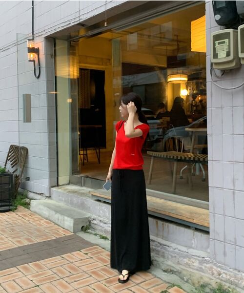 FRIVER07（フリバー07）の「Linen raglan u-neck knit [FRSP07TN03]_Red（ニット/セーター・レディース・レッド・FREE）」の3枚目の写真