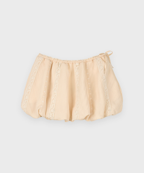 SINOON（シヌーン）の「Lace Balloon Mini Skirt (Apricot)（スカート・レディース・ライトピンク・SMALL/MEDIUM）」の5枚目の写真