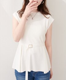 セール】〈canami〉配色ステッチラッフル袖ワンピース（ワンピース