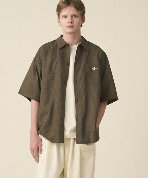 DANTON(ダントン)の「DANTON | コットンローン 半袖ワークシャツ MEN(シャツ/ブラウス・メンズ・オフホワイト/ブラウン・42/40)」の4枚目の写真