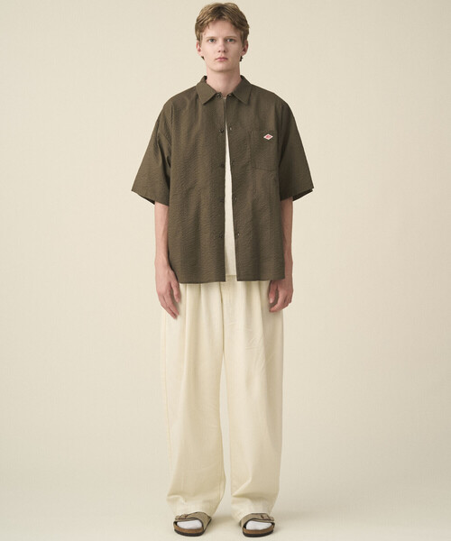 DANTON(ダントン)の「DANTON | コットンローン 半袖ワークシャツ MEN(シャツ/ブラウス・メンズ・オフホワイト/ブラウン・42/40)」の3枚目の写真