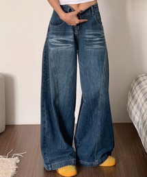 デニムボリュームワイドパンツ