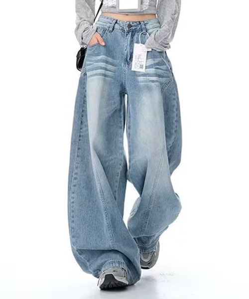 GLAMOROUS JANE(グラマラスジェーン)の「デニムボリュームワイドパンツ(デニムパンツ・レディース・インディゴブルー/ブルー・S/M/L)」の8枚目の写真
