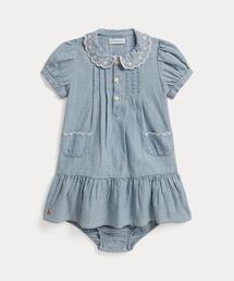 POLO RALPH LAUREN CHILDRENSWEAR（ポロ ラルフ ローレン チルドレンズウェア）の「インディゴ コットン シャンブレー ドレス & ブルマー（その他ベビーウェア）」