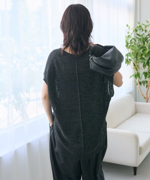 RIVE DROITE(リヴドロワ)の「【抜け感】ギマコットンニットベスト (夏服)(ニット/セーター・レディース・モカ/ホワイト系その他/チャコールグレー・FREE)」の17枚目の写真