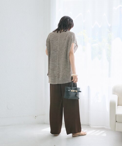 RIVE DROITE(リヴドロワ)の「【抜け感】ギマコットンニットベスト (夏服)(ニット/セーター・レディース・モカ/ホワイト系その他/チャコールグレー・FREE)」の13枚目の写真