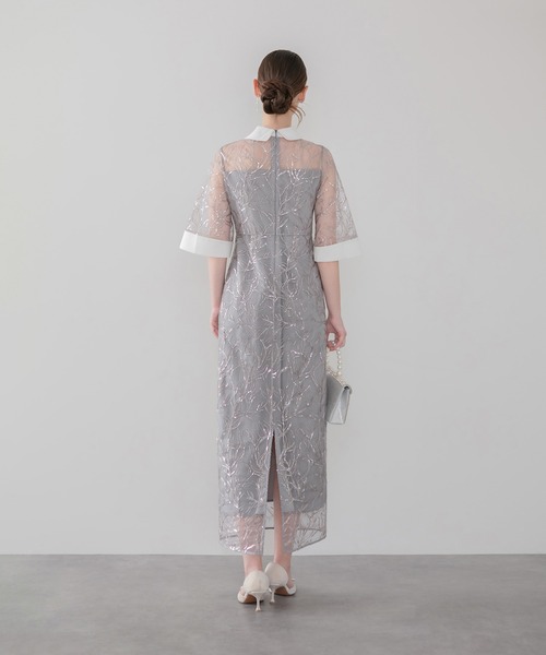 Leja（レジャ）の「【LEJA】シアースパンコールビジューカラーIラインワンピースオケージョンドレス（ドレス・レディース・グレー・SMALL/MEDIUM）」の7枚目の写真