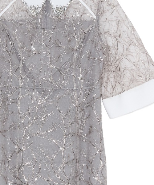 Leja（レジャ）の「【LEJA】シアースパンコールビジューカラーIラインワンピースオケージョンドレス（ドレス・レディース・グレー・SMALL/MEDIUM）」の14枚目の写真