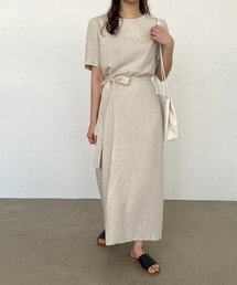 リボンリネンワンピース