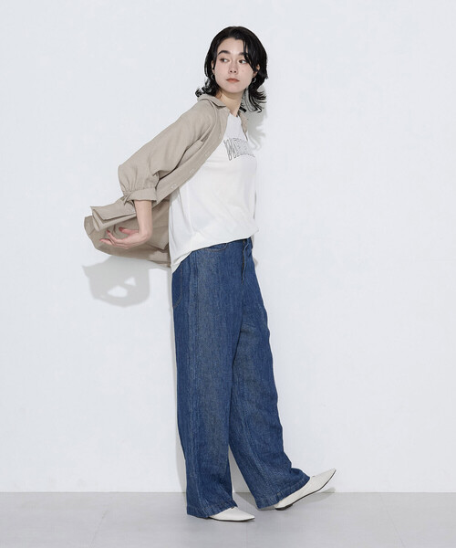 Gabardine K.T(ギャバジンケーティー)の「〔 +サイズ 〕 オトナシャンブレー たっぷりシャツ(シャツ/ブラウス・レディース・ベージュ・13号)」の16枚目の写真