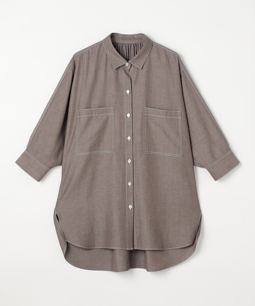 Gabardine K.T(ギャバジンケーティー)の「〔 +サイズ 〕 オトナシャンブレー たっぷりシャツ(シャツ/ブラウス・レディース・ベージュ・13号)」の11枚目の写真