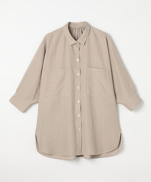 Gabardine K.T(ギャバジンケーティー)の「〔 +サイズ 〕 オトナシャンブレー たっぷりシャツ(シャツ/ブラウス・レディース・ベージュ・13号)」の10枚目の写真