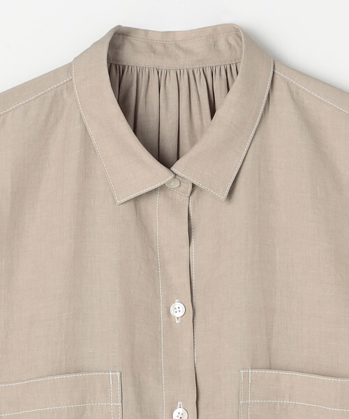 Gabardine K.T(ギャバジンケーティー)の「〔 +サイズ 〕 オトナシャンブレー たっぷりシャツ(シャツ/ブラウス・レディース・ベージュ・13号)」の8枚目の写真