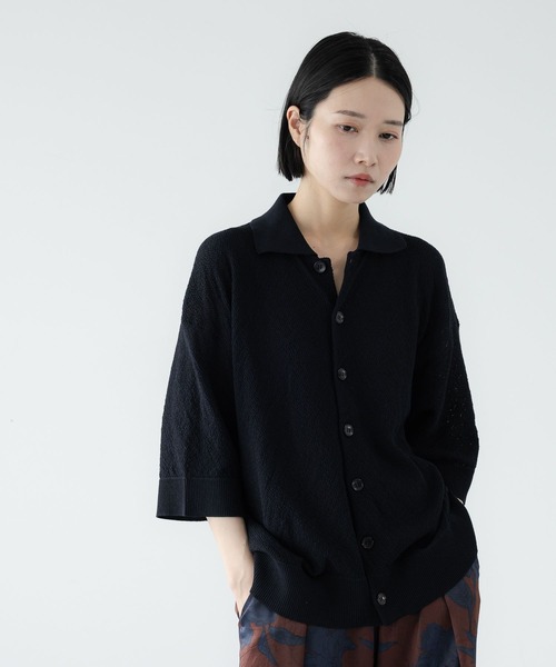 LOWRYS FARM(ローリーズファーム)の「UVカット・接触冷感【LFM(U)】DRYMIXニットポロカーディガンSS 911113(カーディガン/ボレロ・メンズ・ネイビー/ホワイト/ボルドー・MEDIUM/LARGE)」の3枚目の写真