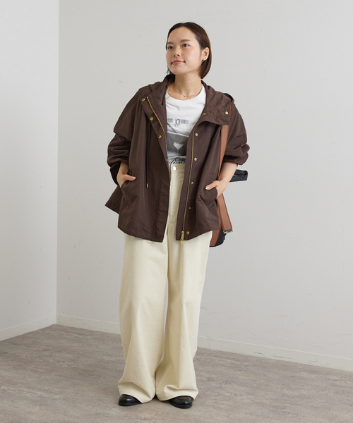 U by SPICK&SPAN(ユーバイスピックアンドスパン)の「《追加》C/N グログラン撥水フレアブルゾン(マウンテンパーカー・レディース・ブラウン/ベージュ/ブラック・38/36)」の19枚目の写真