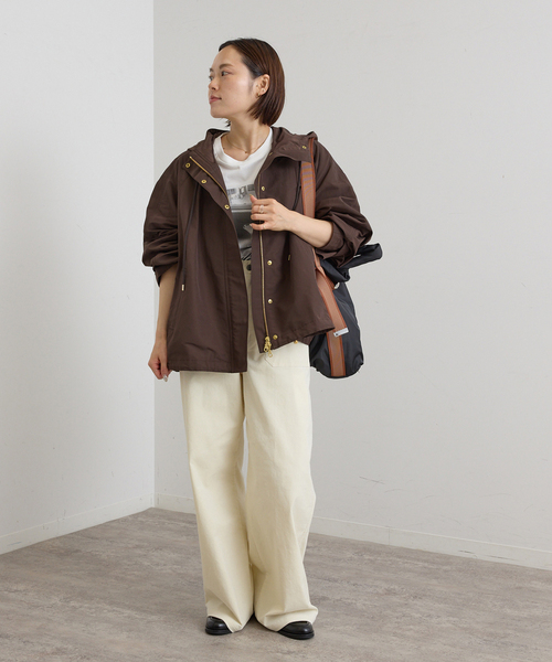 U by SPICK&SPAN(ユーバイスピックアンドスパン)の「《追加》C/N グログラン撥水フレアブルゾン(マウンテンパーカー・レディース・ブラウン/ベージュ/ブラック・38/36)」の20枚目の写真